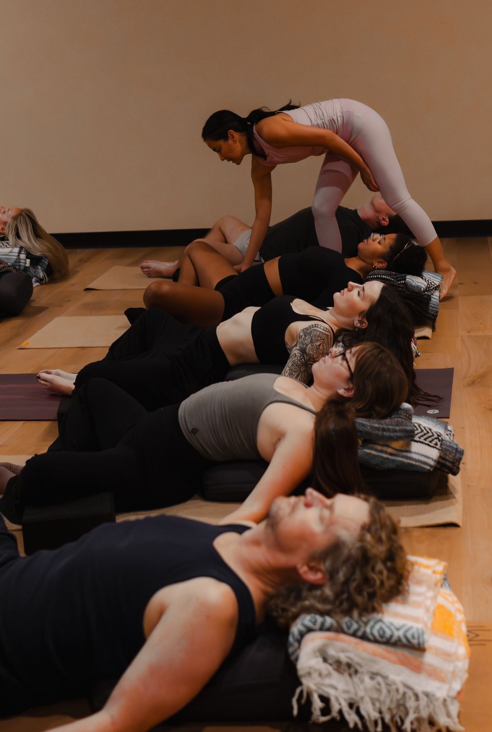 Restorative yoga, fully supported rest
